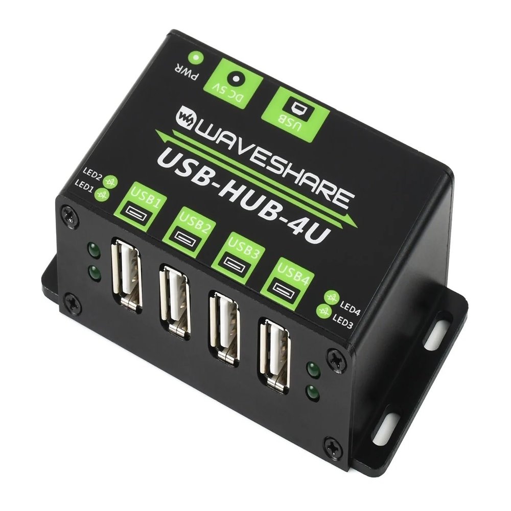 Industrial Grade USB HUB, Extending 4X USB 2.0 Ports Adopt MTT Technology, Allows Stable and Smooth 4X USB Connections(with US Power Plug)