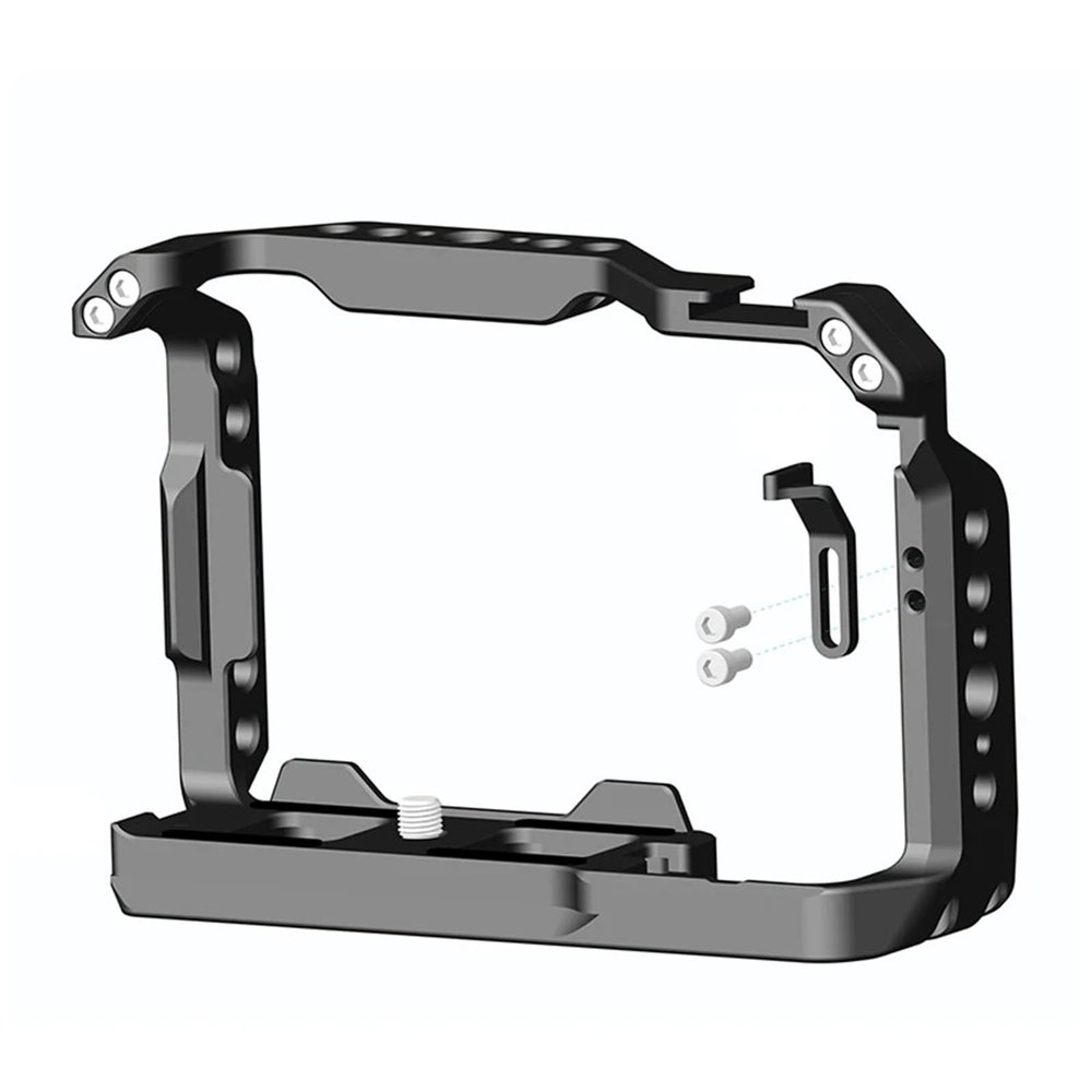 Compatible for ZV-E10 II Camera Cage with Wooden Handle, Quick Release L Plate & Cold Shoe Mount(Camera Cage)