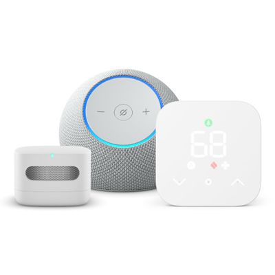 Smart Home Climate Comfort Kit - Amazon Echo Dot Max + Amazon Smart Thermostat + Amazon Air Quality Monitor, Designed for Alexa+