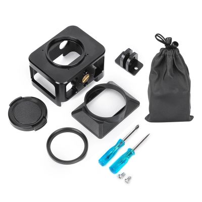 Compatible for PU387B Aluminum Alloy Camera Cage with Lens Hood Compatible for Sony RX0 II, Sports Camera Accessory