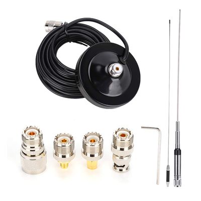 Keenso NL-770R Dual Band VHFUHF 144/430MHz 3.0/5.5 DBi Antenna Kit for BaoFengWouXun, Fine Workmanship Magnetic Base Antenna, 2 Included