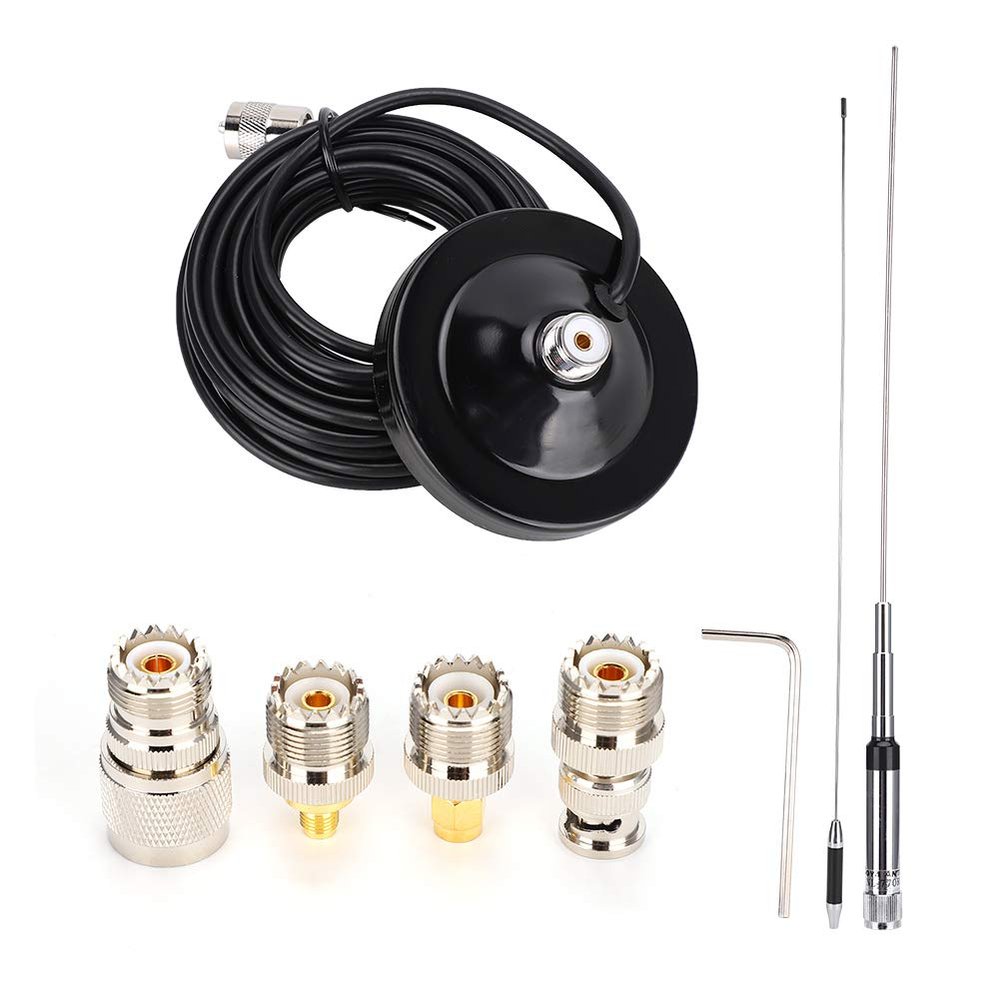 Keenso NL-770R Dual Band VHFUHF 144/430MHz 3.0/5.5 DBi Antenna Kit for BaoFengWouXun, Fine Workmanship Magnetic Base Antenna, 2 Included