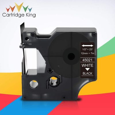 6 9 12mm 45013 40913 43613 Label D1 Tape 4X 45010 45016 45018 Labels Compatible with Printer Supplies LabelManager 160 280 Labeling Machine for Part Number 45013 40913 43613(White on Black)