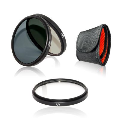 52mm Lens Filter Kit, 3PCS Multicoated UV Protector+Circular Polarizer (CPL)+ND4 Filter+Foldable Storage Pouch HD Optical Glass & Aluminum Alloy Frame for Various Photography Scenarios