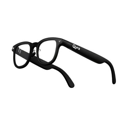 AI Smart Glasses, Titanium Frame, 32GB Storage, Voice Control, 4K Video Recording, Bluetooth Compatible with Android iOS, 39g Lightweight