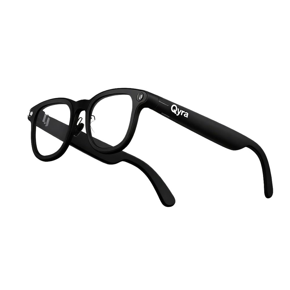 AI Smart Glasses, Titanium Frame, 32GB Storage, Voice Control, 4K Video Recording, Bluetooth Compatible with Android iOS, 39g Lightweight