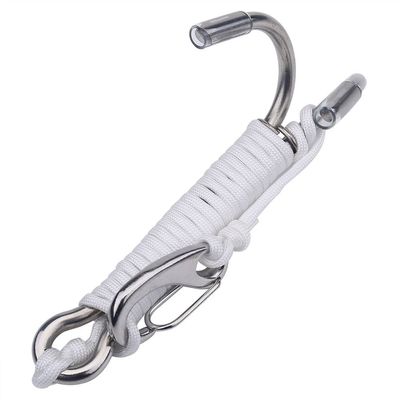 Keenso Long Lived Drift Hook for Underwater Photography, Solid Stainless Steel Material, Black and White Colar, 14 Cm Hook Size (White)