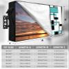 Outdoor TV Cover 70 to 75 Inch,Teal Abstract Geometric Retro Mid Century Waterproof Weatherproof Flat Screen Display Protector for Outside,Nordic Style Television Enclosure with Zipper view 2