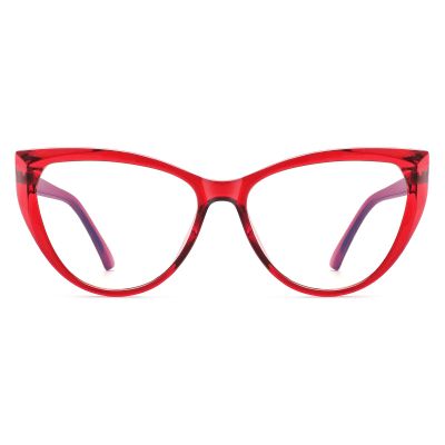 PANNER Blue Light Blocking Glasses Women Bluelight Blocker Computer Cateye Clear Cat Eye Eyeglasses Frame(Red)
