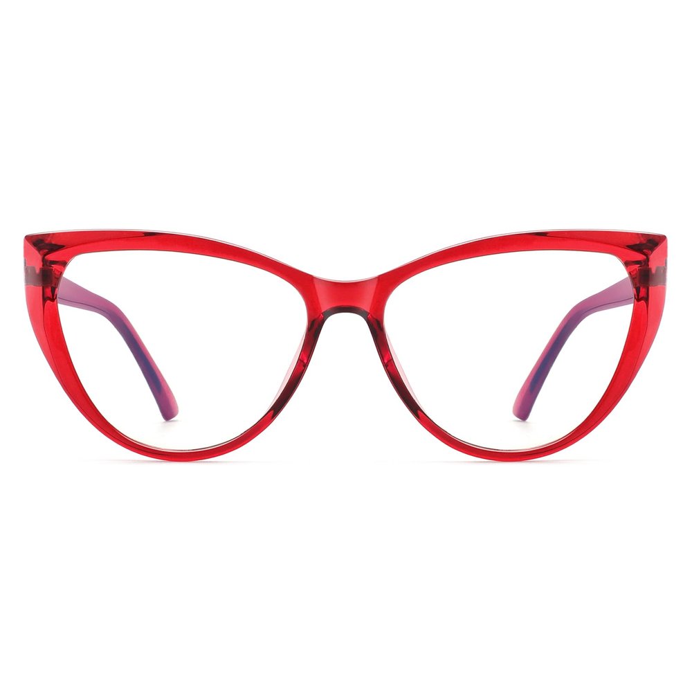 PANNER Blue Light Blocking Glasses Women Bluelight Blocker Computer Cateye Clear Cat Eye Eyeglasses Frame(Red)