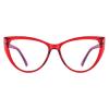 PANNER Blue Light Blocking Glasses Women Bluelight Blocker Computer Cateye Clear Cat Eye Eyeglasses Frame(Red) view 1