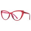 PANNER Blue Light Blocking Glasses Women Bluelight Blocker Computer Cateye Clear Cat Eye Eyeglasses Frame(Red) view 2