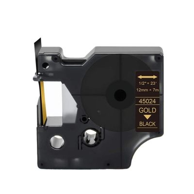 6 9 12mm 45013 40913 43613 Label D1 Tape 4X 45010 45016 45018 Labels Compatible with Printer Supplies LabelManager 160 280 Labeling Machine for Part Number 45013 40913 43613(Gold on Black)