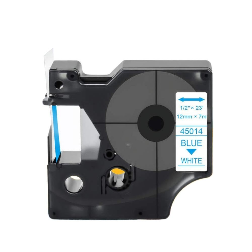 6 9 12mm 45013 40913 43613 Label D1 Tape 4X 45010 45016 45018 Labels Compatible with Printer Supplies LabelManager 160 280 Labeling Machine for Part Number 45013 40913 43613(Blue on White)
