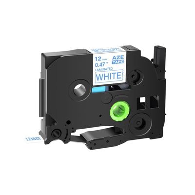 12mm Black On White Label Tape 12mm Tape for TZ TZe-231 Tze-251 TZe-241 Compatible with Printer Supplies PT-1000 PT-D400(Blue on White)