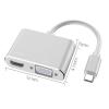 Drfeify Type C to HD Multimedia Interface VGA Adapter 4K 30Hz Plug and Play Converter for OfficeHome Entertainment Sturdy Aluminum Alloy (Silver) view 2