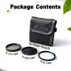 58mm Lens Filter Kit with Aluminum Alloy Frame, 3 Pack Multi-Layer Coating HD Optical Glass UV/CPL/ND8 Camera Filter Set with Three-Piece Storage Pouch for Travel Photography view 2