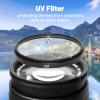58mm Lens Filter Kit with Aluminum Alloy Frame, 3 Pack Multi-Layer Coating HD Optical Glass UV/CPL/ND8 Camera Filter Set with Three-Piece Storage Pouch for Travel Photography view 4