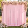 10ft x 10ft Baby Pink Backdrop Curtains - Wrinkle Free Polyester Drapes for Backdrop, Wedding Photo Background Curtains for Birthday Party Baby Shower Baptism Event, 2 Panels Backdrop(5'W x 10'L Each) view 1