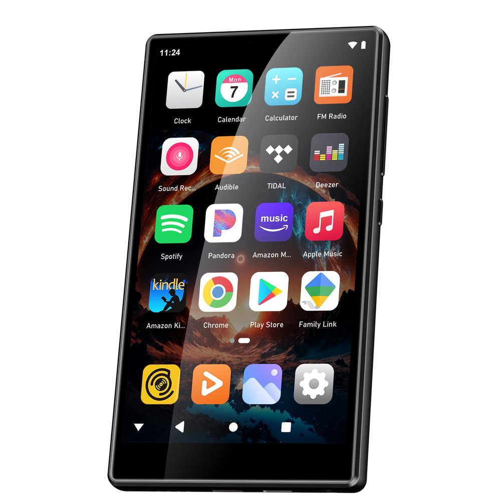 96GB MP3 Player with Bluetooth and WiFi-SWOFY D26 5" HD Full Touch Screen MP3 Player with Spotify, Amazon Music,YouTube,Pandora,Libby,Android MP4 Music Player for Kids Black