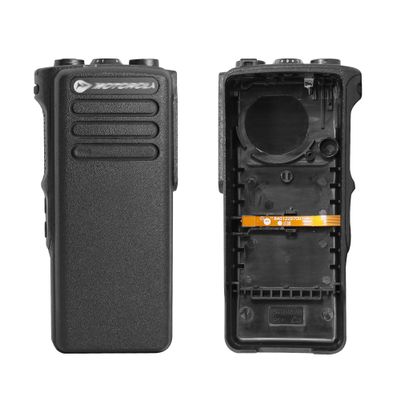 Breeze Freedom PMLN6111 XPR7350 Replacement Front Housing Case Kit - Compatible with DP4400, XPR7380, DGP8050, DP4401, DGP5050 - Includes Knobs, Dust Cover & Labels (Black)