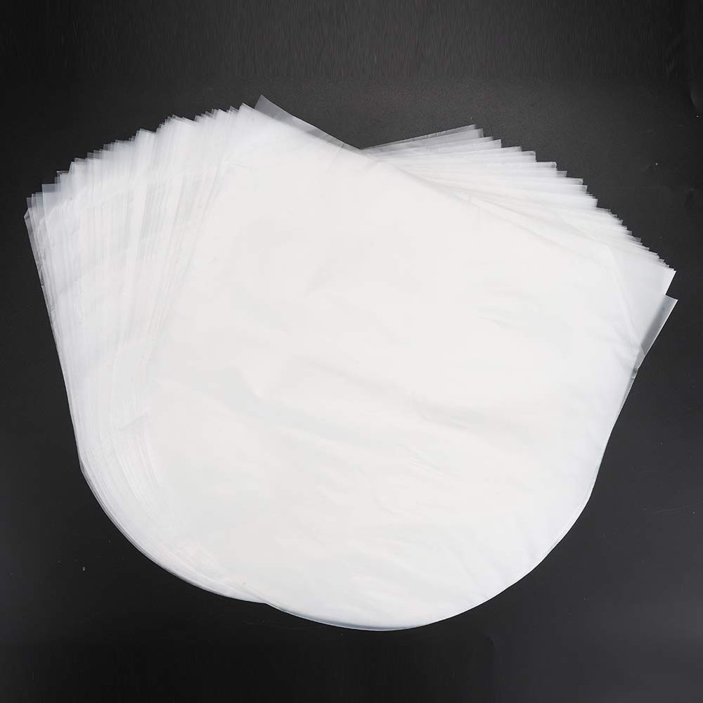 Drfeify Polyethylene PE Antistatic Records Protective Cover 100PCS for 12in LP LD, for Dust Scratch Protection Collector