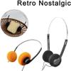 2Pcs Retro Over-Ear Headphone,Vintage Feelings Underwire Headphones,Hi-Fi Stereo Earphone Headset,Retro Lightweight Earphones,Headphone,for Most Mobile Phones Playback Pevices (OrangeBlack) view 4