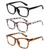 WINTOO Blue Light Glasses for Woman Men | 99% Blue Light Blocking Glasses | Computer Glassess | Gaming | TV Phone Screen Reader Square Frame | Anti Eyestrain & UV Glare,3 Pack view 1
