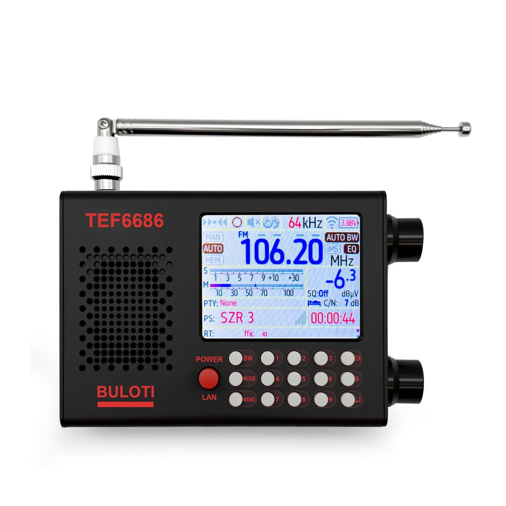TEF6686 Portable Shortwave RadioAM FM SW LW Ultra High Sensitivity Full Band Radioswith 2.8-inch LCD Display and DSP ReceiverSuitable for Indoor, Outdoor, Travel, Camping,Climbing