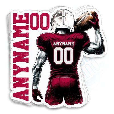 Custom Football Name Sticker Personalized Name Number Player Jersey 32 Team