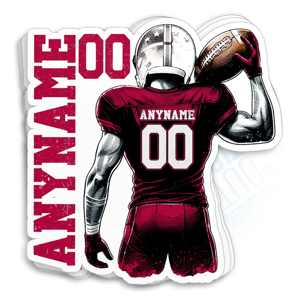 Custom Football Name Sticker Personalized Name Number Player Jersey 32 Team