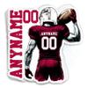 Custom Football Name Sticker Personalized Name Number Player Jersey 32 Team view 1