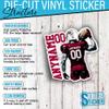 Custom Football Name Sticker Personalized Name Number Player Jersey 32 Team view 3