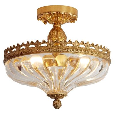 TBJEN French Retro Copper Ceiling lamp Simple Classical European Villa Bedroom Study Porch Hall Lighting