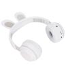 BAFOVY Rabbit Headphones Foldable Over Ear Headset with LED Light Adjustable Headband 12H Playtime for Kids Girls Boys Age 3+ (White) view 3
