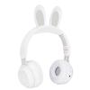 BAFOVY Rabbit Headphones Foldable Over Ear Headset with LED Light Adjustable Headband 12H Playtime for Kids Girls Boys Age 3+ (White) view 4