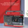 VBESTLIFE Retro Radio, Bluetooth Speaker with FM AM SW Reception, Portable Multifunctional Radio with Clock and Flashlight, for Indoor Outdoor Use (Red) view 2