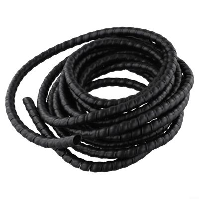 Black Spiral Hydraulic Hose Guard Cable Protection Wrap,16.4 FT Length for Hoses, Flexible High Density Polyethylene Sleeve for Industrial Pneumatic and Wiring Applications(D-10mm)