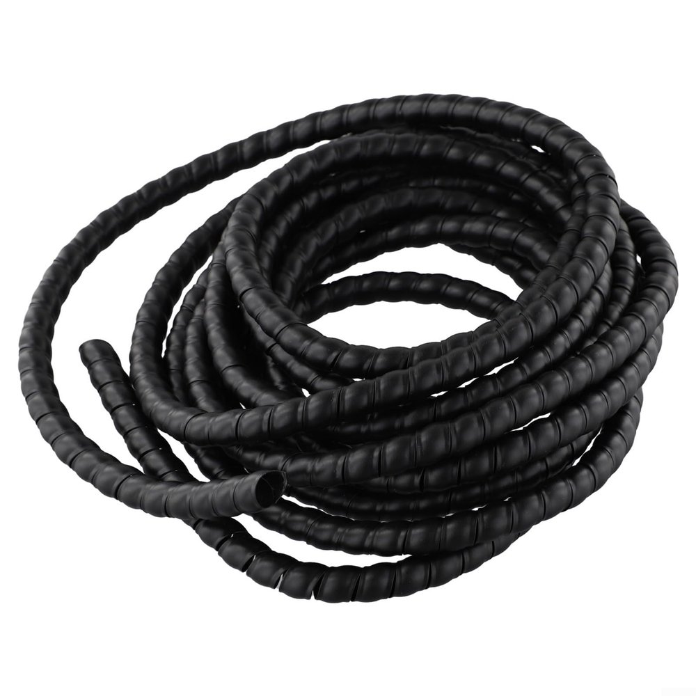 Black Spiral Hydraulic Hose Guard Cable Protection Wrap,16.4 FT Length for Hoses, Flexible High Density Polyethylene Sleeve for Industrial Pneumatic and Wiring Applications(D-10mm)
