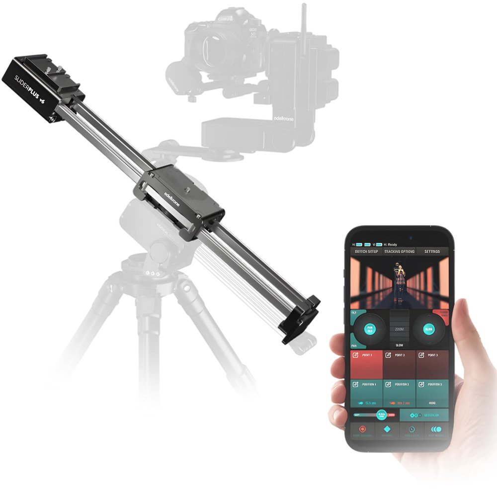 edelkrone SliderPLUS v6  Motorized Camera Slider with Built-in Motion Control | Ultra-Smooth 5 + 1 Axis Movement | Compact, Portable, and Professional Film Slider for DSLR & Mirrorless Cameras