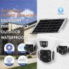 Tangxi 4G LTE Solar Security Camera, Triple Lens Solar 360 Dome Camera, Three Cam in One, No WiFi Needed, Motion Detection, Night Vision (AsiaPacific Version) view 4