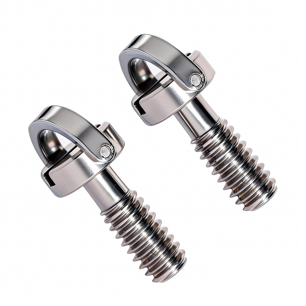 AIToWisely 1/4"-20 Camera Long Screw (2-Pack)  17mm Extra Length, Stainless Steel D-Ring & Flat Head Fixing Screws for Camera Tripod/Monopod Quick Release Plate, Hand-Tighten Design