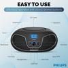 Philips CD Player Boombox, Dynamic Bass Boost with Bluetooth, FM Radio, USB Playback & AUX Input, Portable Top-Loading Boombox, Clear Stereo, RW/MP3 Compatible (Black) view 4