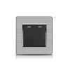 16A Black EU Standard Wall Sockets and Switches Stainless Steel Panel with Children Protective Door with USB Power Outlet(Type4) view 1
