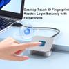 Dpofirs USB Fingerprint Reader for Wins 10 11 Hello, Biometric Fingerprint Scanner PC Dongle 360 Degree Touch Speedy Matching, Fast Recognition (Silver) view 2