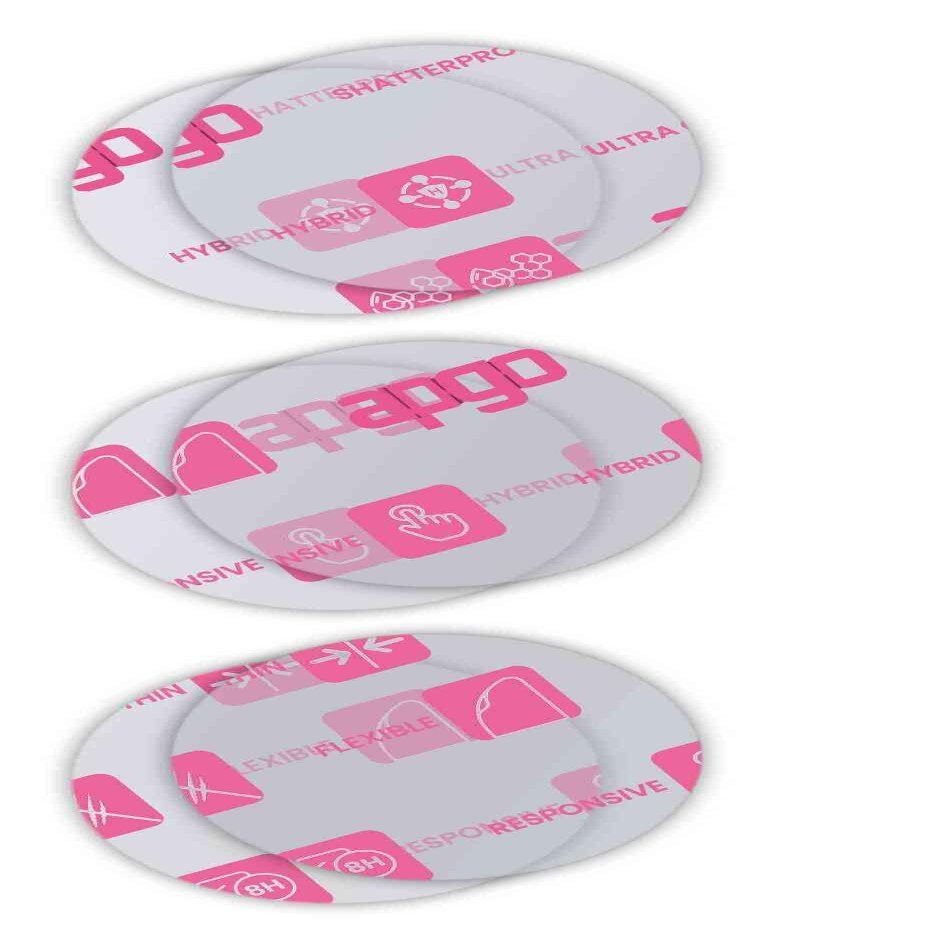 apgo 6x Ultra-Clear Hybrid protective glass compatible with Tag Heuer Connected 45mm, flexible nano glass, great replacement for tempered glass, scratch-resistant, full glue