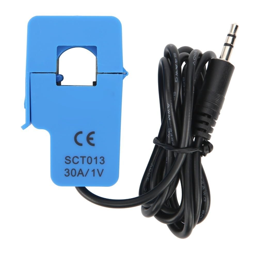 Chiffonade SCT013030 30A Split Core Current Transformer - AC Current Sensor for Energy Meters with 3.5mm Plug, 1.5m Cable