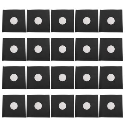 12 Inch Record Kraft Paper Jackets, Matte Black 350gsm Thick Cardboard Record Covers, Outer Sleeves with Die Cut Center Hole for 33 Records, t
