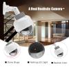 BONKZEBU Dummy Security Camera Fake CCTV Dome Shape Solar Powered with Flashing LED Light Surveillance Camera for Home Warehouse Indoor Outdoor Use White view 2
