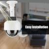 BONKZEBU Dummy Security Camera Fake CCTV Dome Shape Solar Powered with Flashing LED Light Surveillance Camera for Home Warehouse Indoor Outdoor Use White view 3